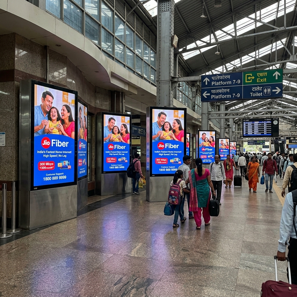 Railway Screen Advertising example 2 by AKS Publicity